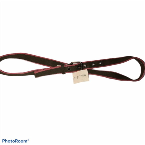 J. crew NEW NWT pink brown cotton belt S/M